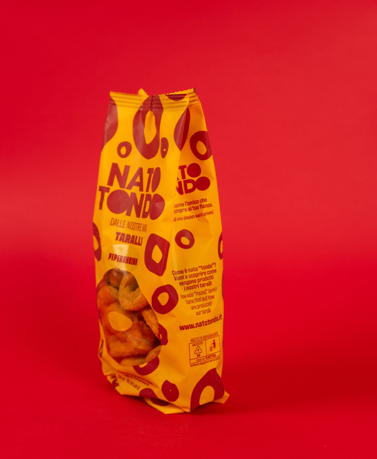Taralli al Peperoncino Nato Tondo, confezione vista di lato