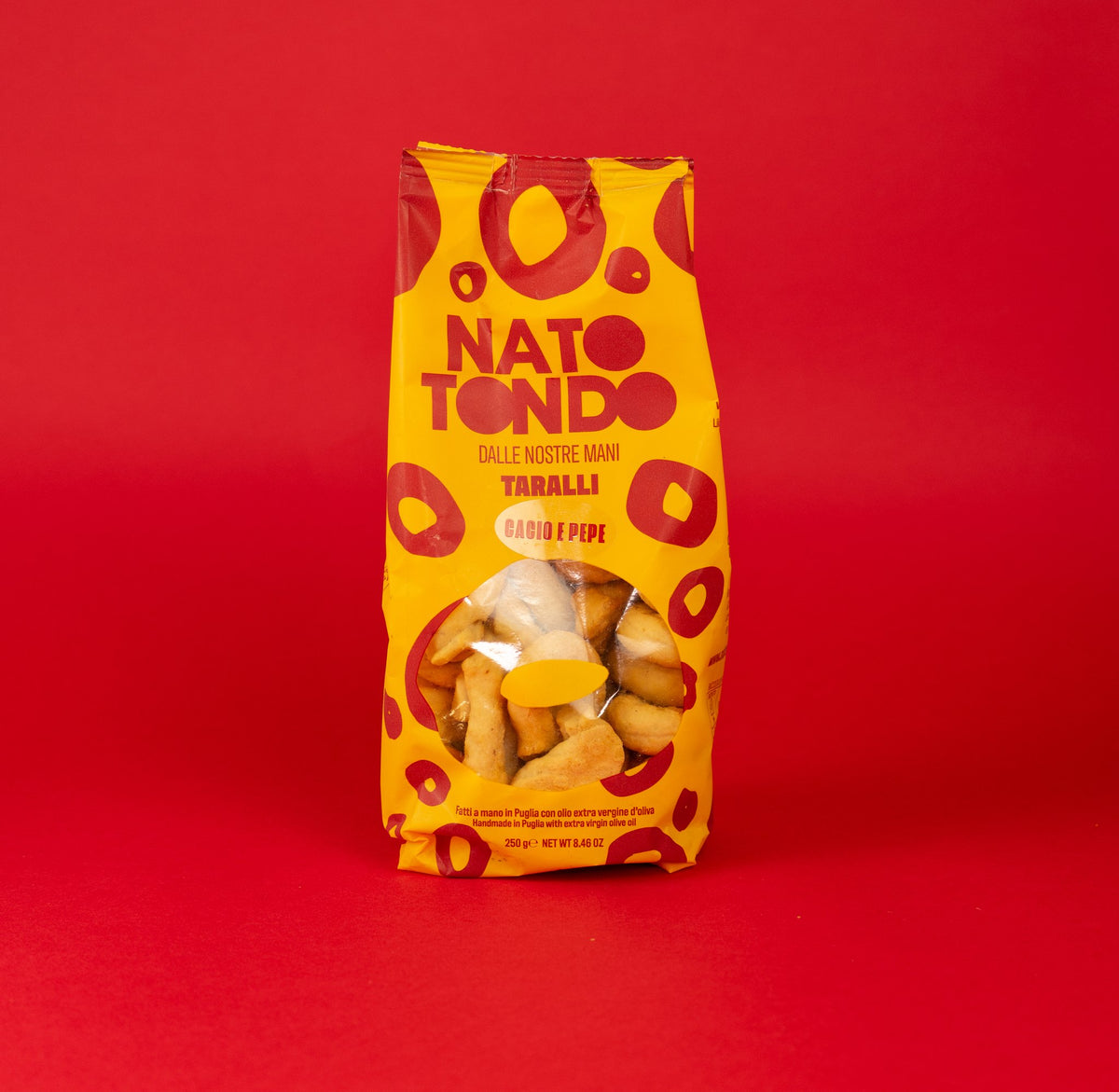 Taralli Cacio e Pepe Nato Tondo, confezione vista di fronte
