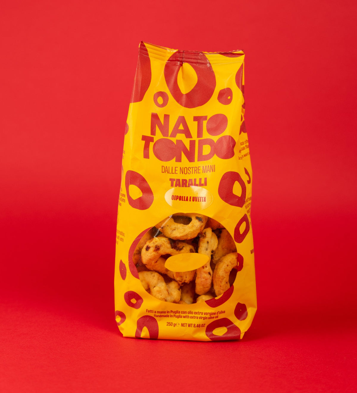 Taralli Cipolla e Uvetta Nato Tondo, confezione vista di fronte