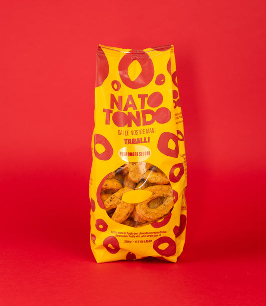 Taralli Pomodori Secchi Nato Tondo, confezione vista di fronte